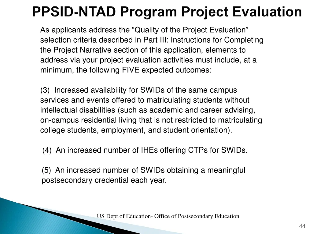 as applicants address the quality of the project 1