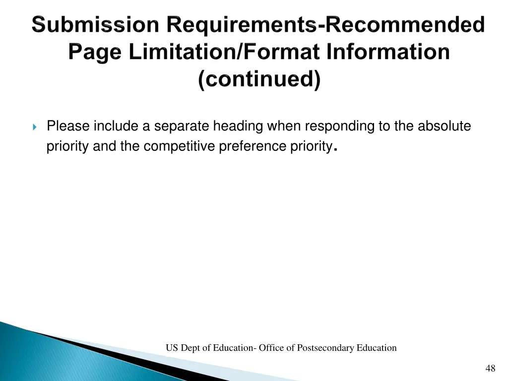please include a separate heading when responding