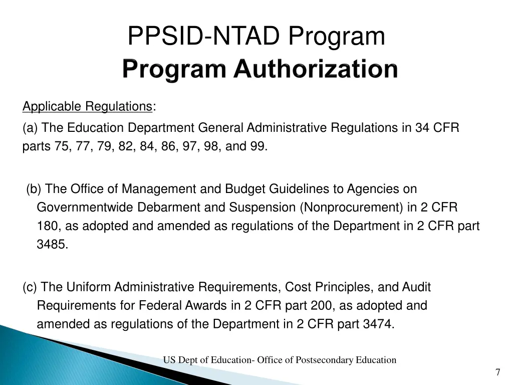 ppsid ntad program 1