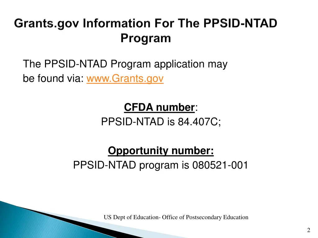 the ppsid ntad program application may be found
