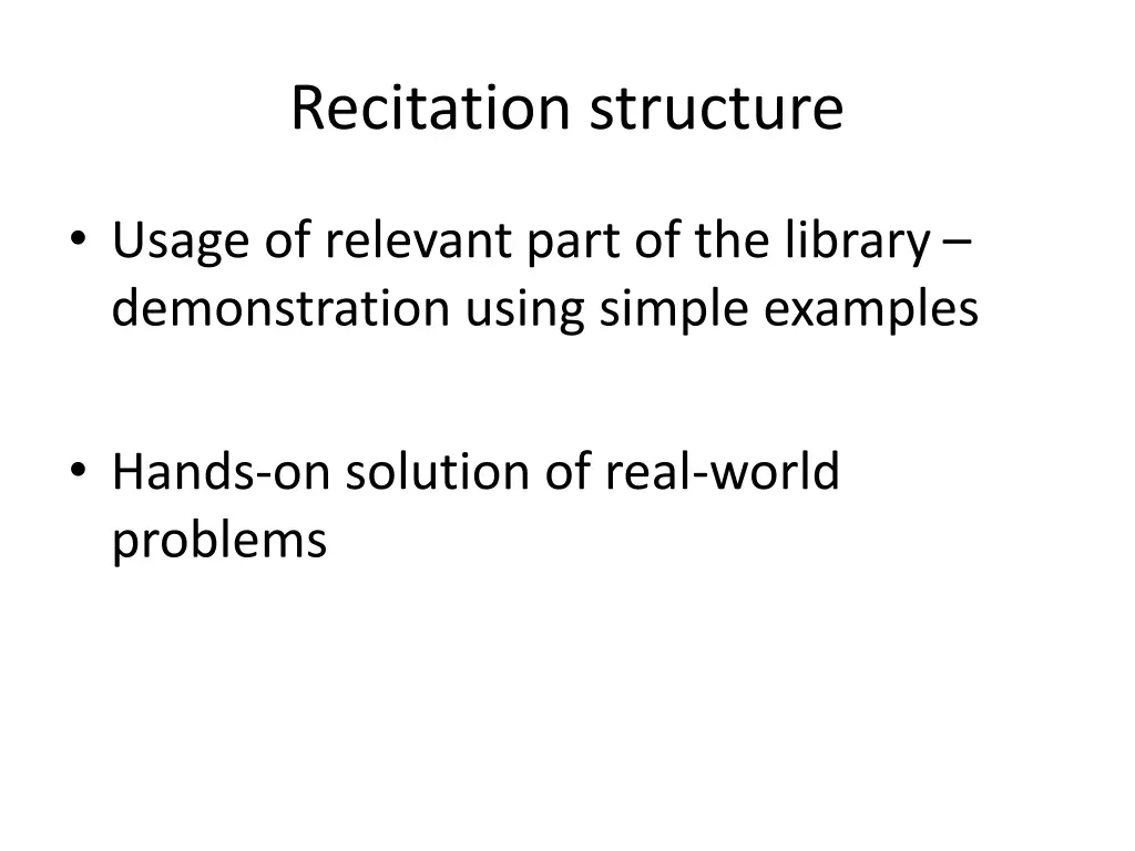 recitation structure