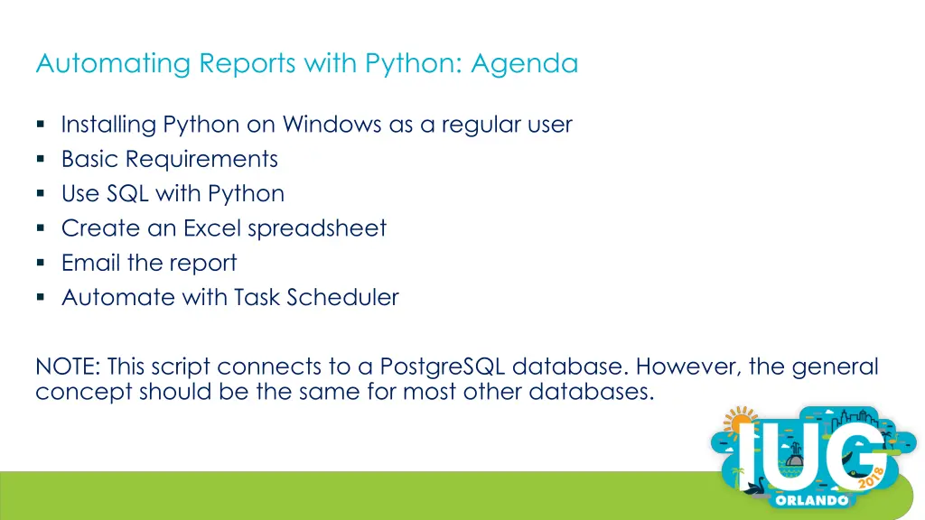 automating reports with python agenda