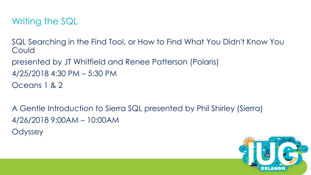 writing the sql