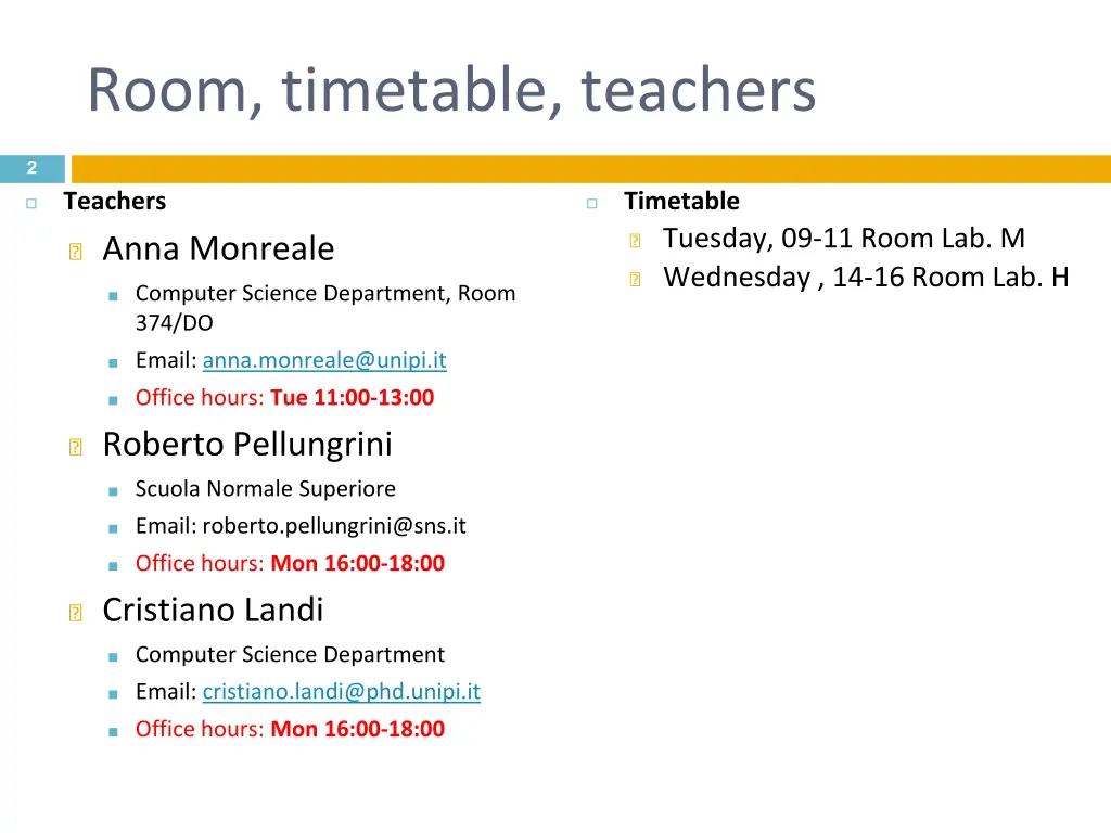 room timetable teachers