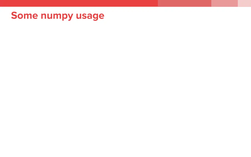 some numpy usage