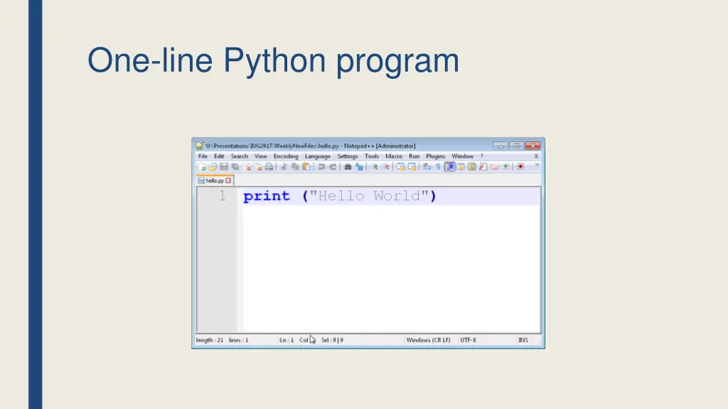 one line python program