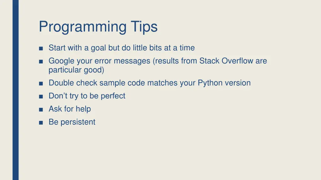 programming tips