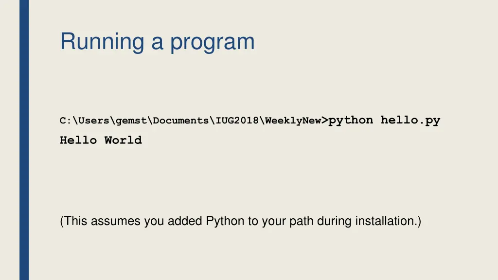 running a program
