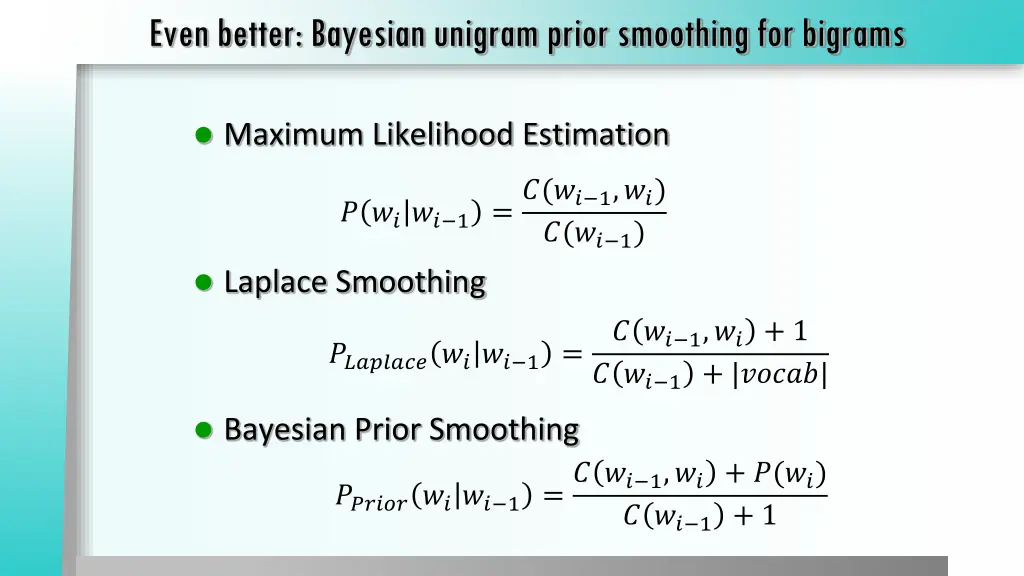 even better bayesian unigram prior smoothing
