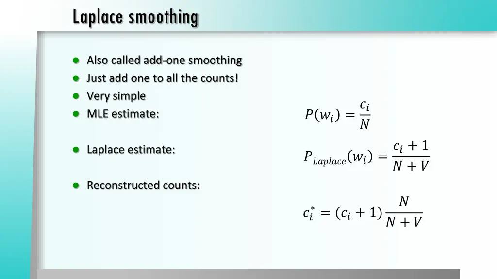 laplace smoothing