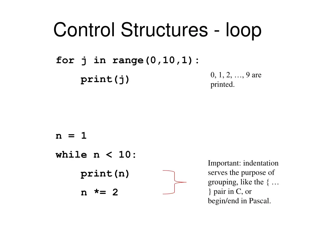 control structures loop
