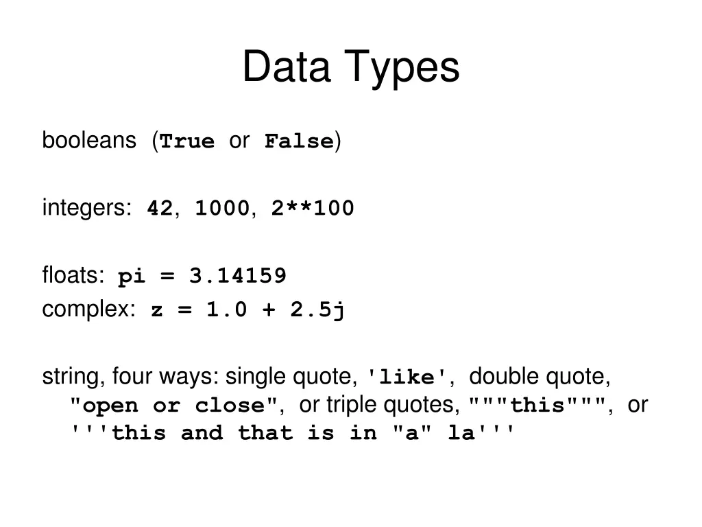 data types
