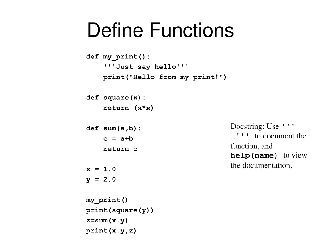 define functions
