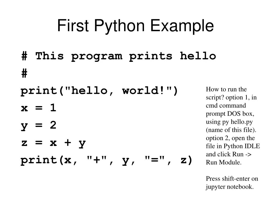 first python example