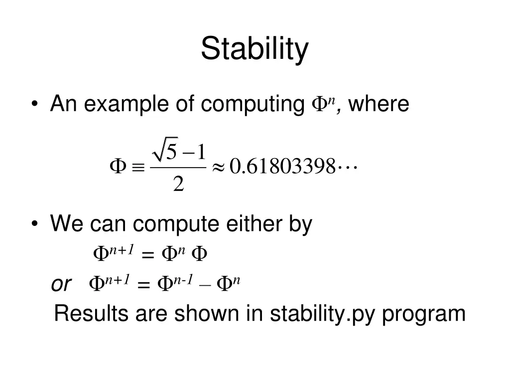 stability