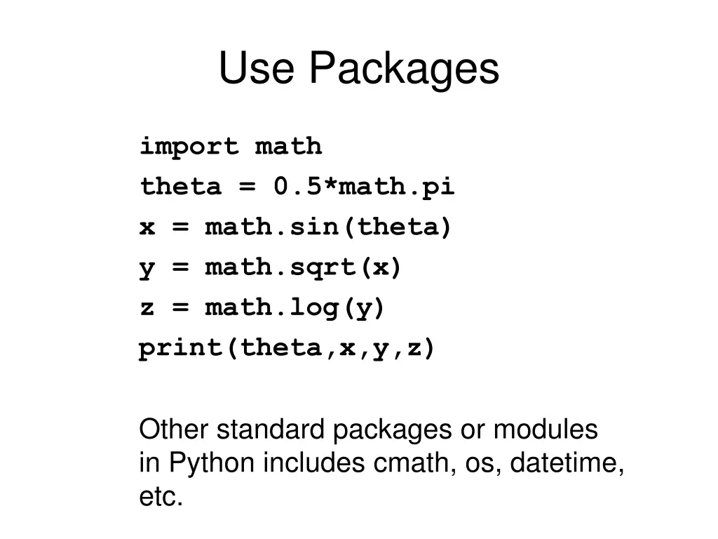 use packages
