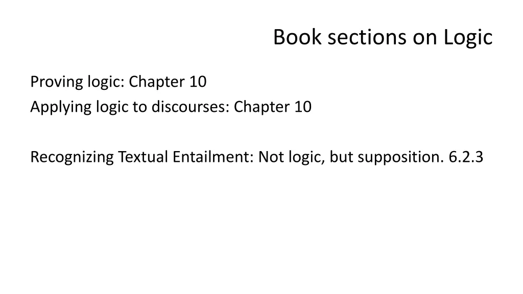 book sections on logic