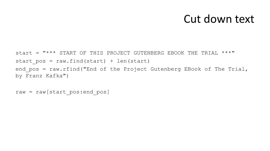 cut down text