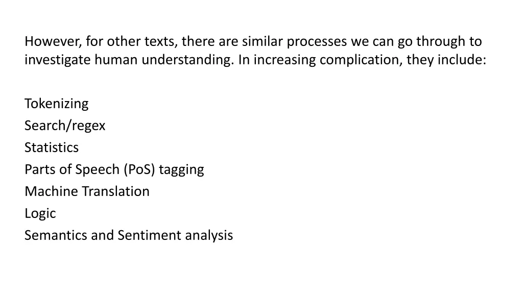 however for other texts there are similar