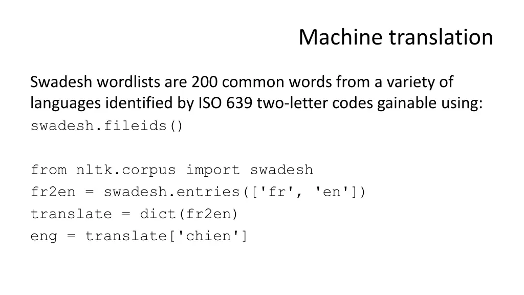 machine translation