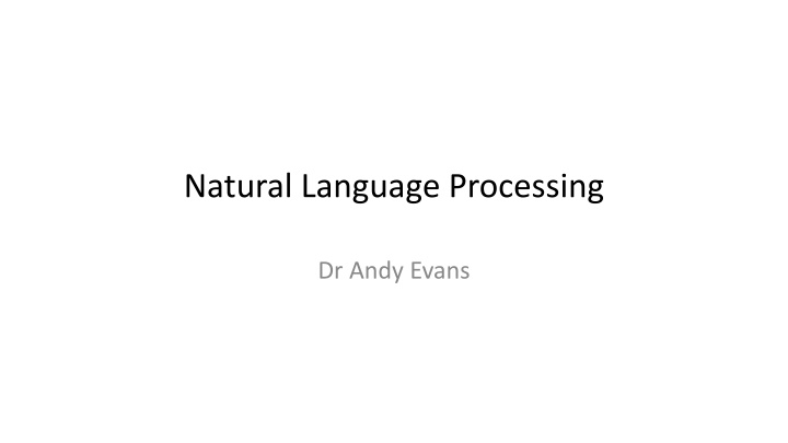 natural language processing