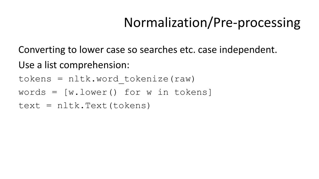 normalization pre processing