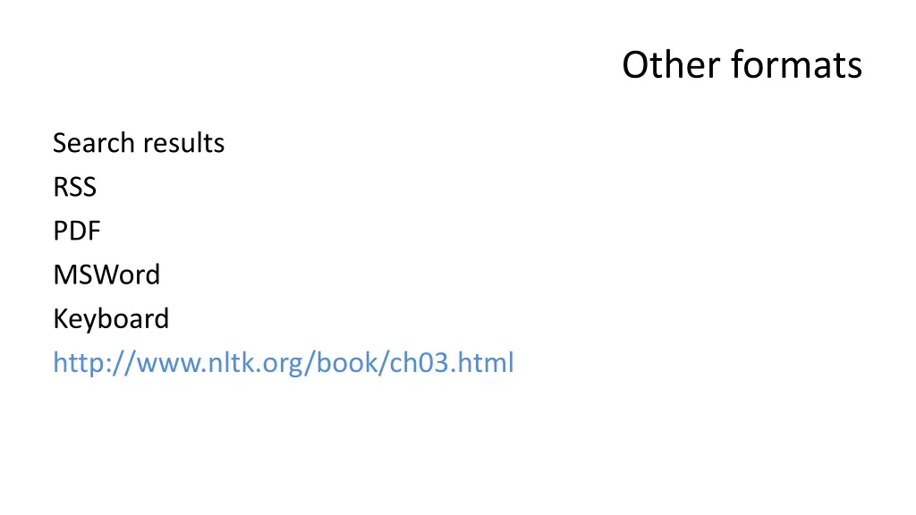 other formats