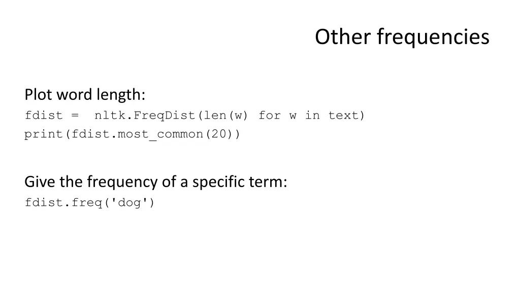 other frequencies