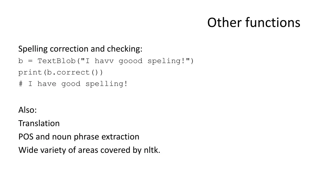 other functions