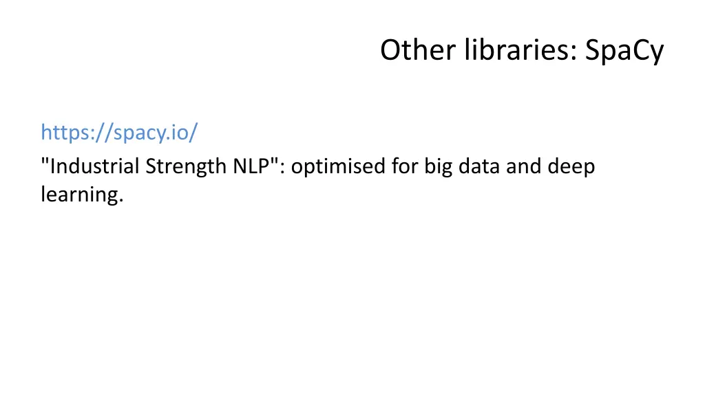 other libraries spacy