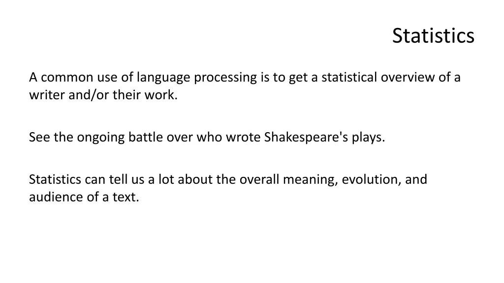 statistics