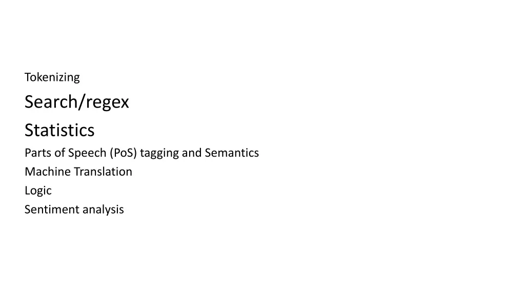 tokenizing search regex statistics parts 1