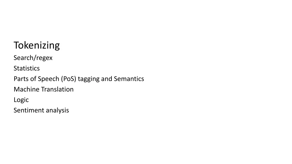 tokenizing search regex statistics parts