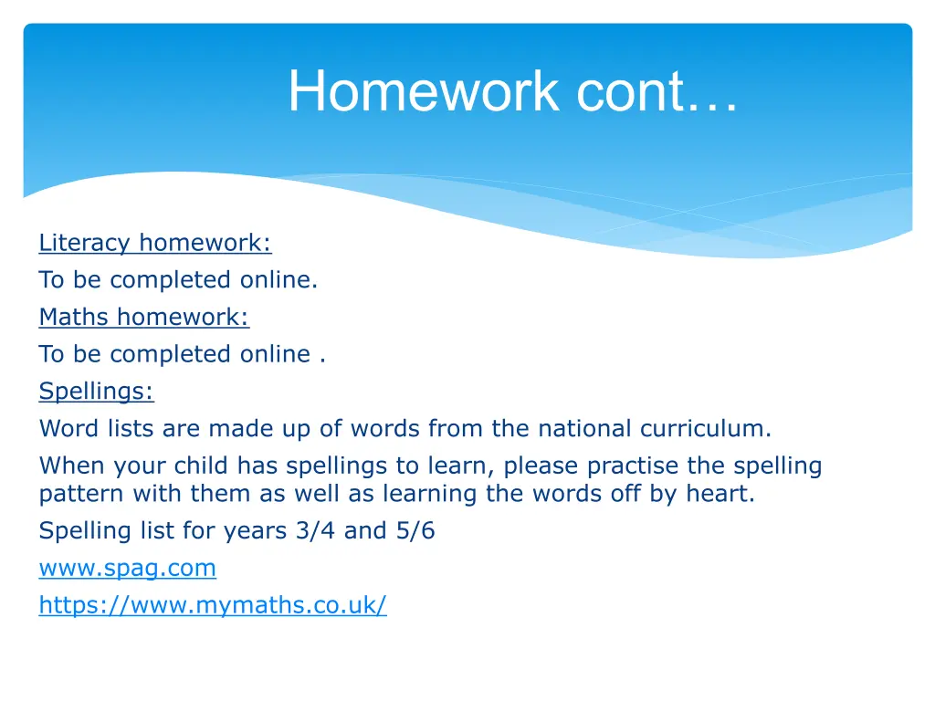 homework cont