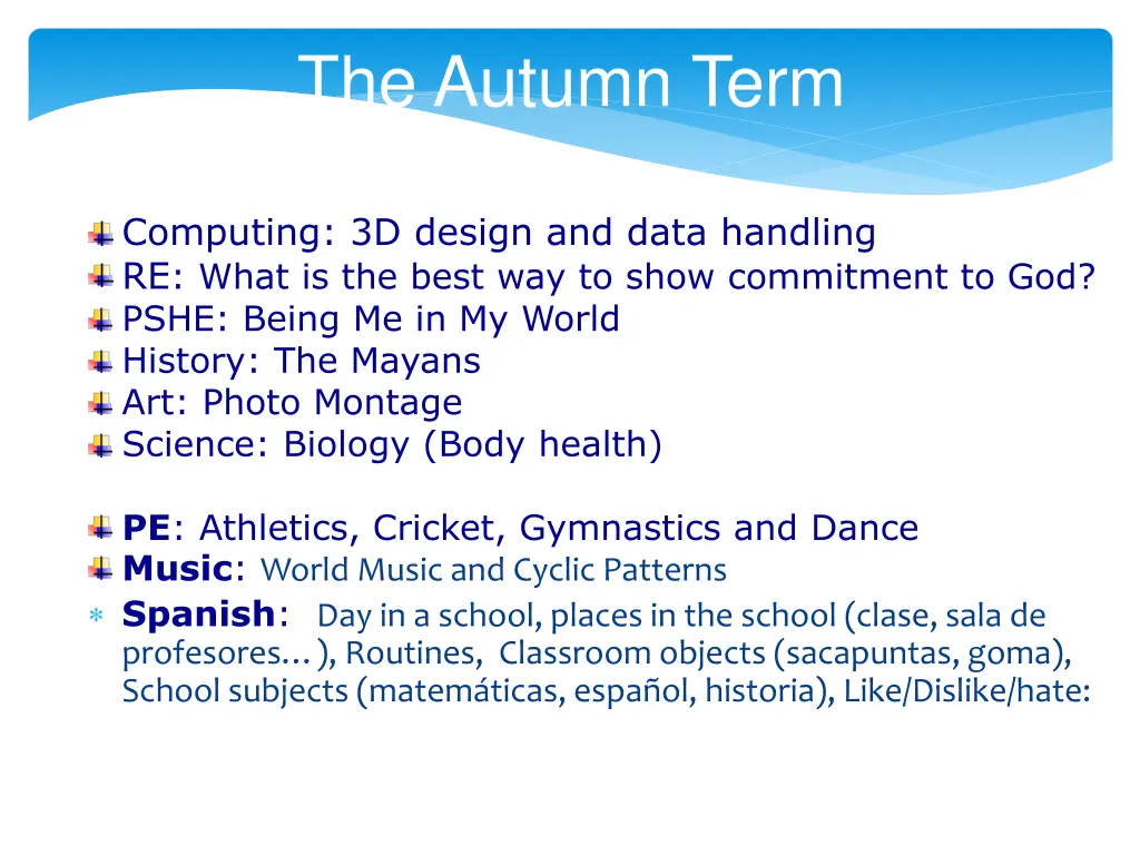 the autumn term
