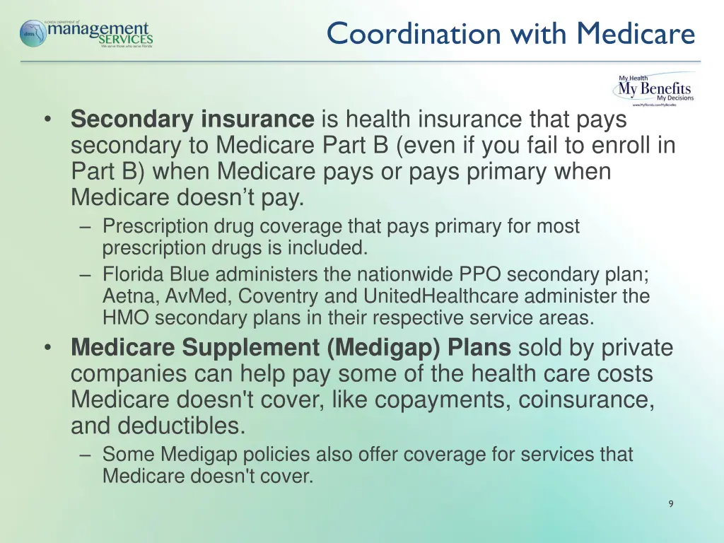 coordination with medicare