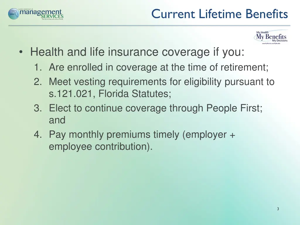 current lifetime benefits