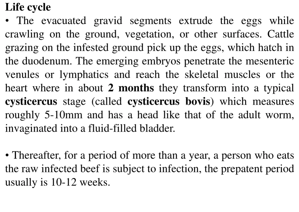 life cycle the evacuated gravid segments extrude