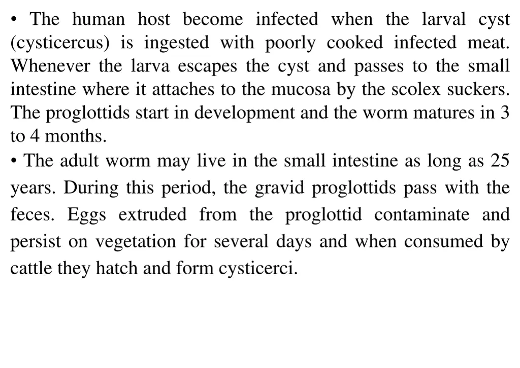 the human host become infected when the larval
