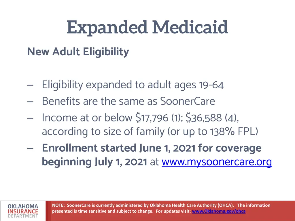 expanded medicaid new adult eligibility