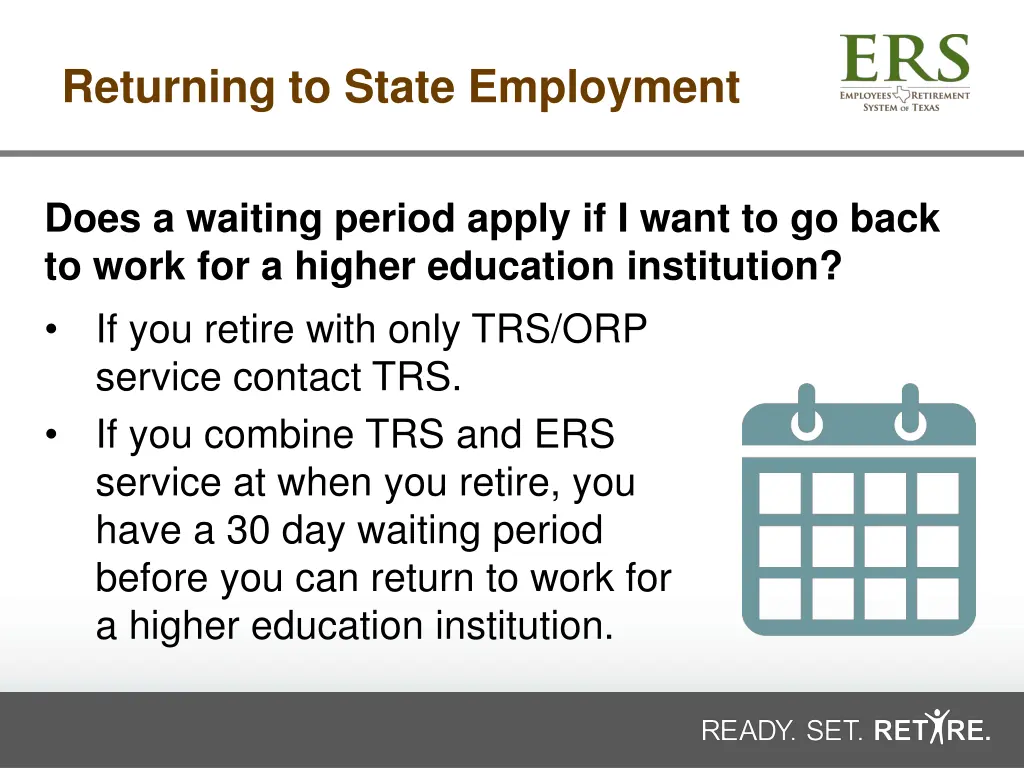 returning to state employment