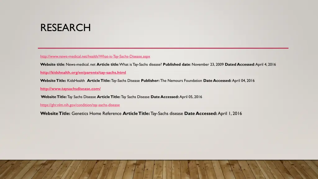 research