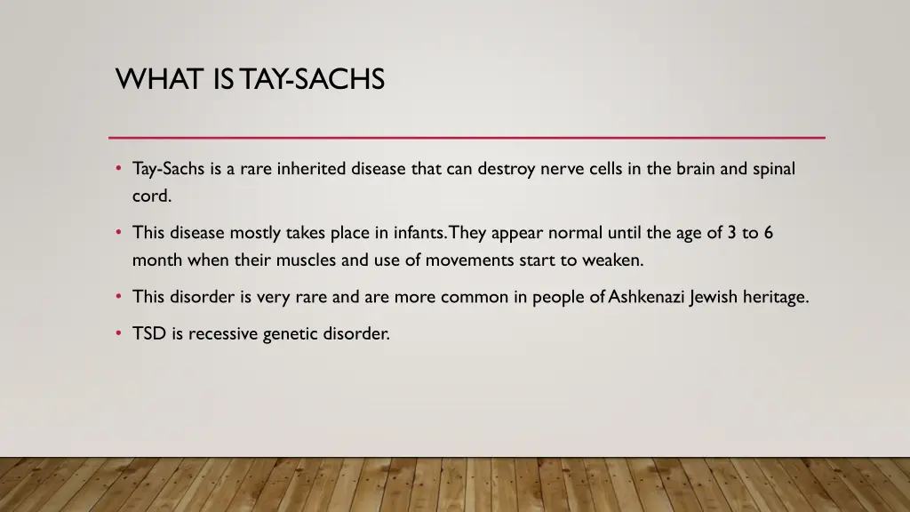 what is tay sachs