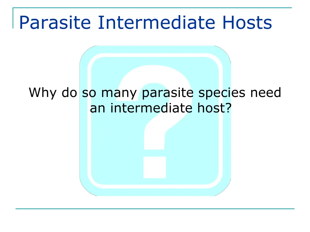 parasite intermediate hosts