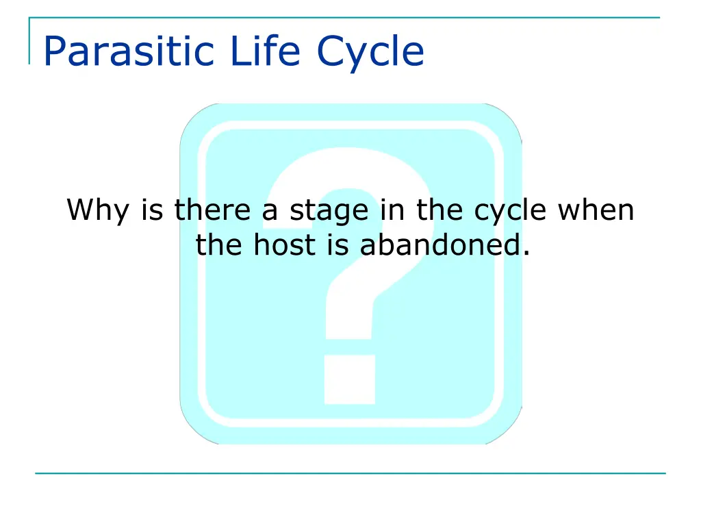 parasitic life cycle