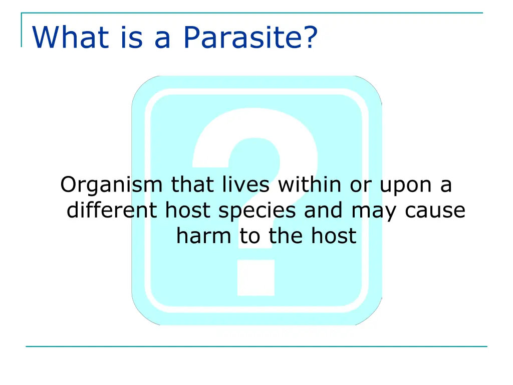 what is a parasite