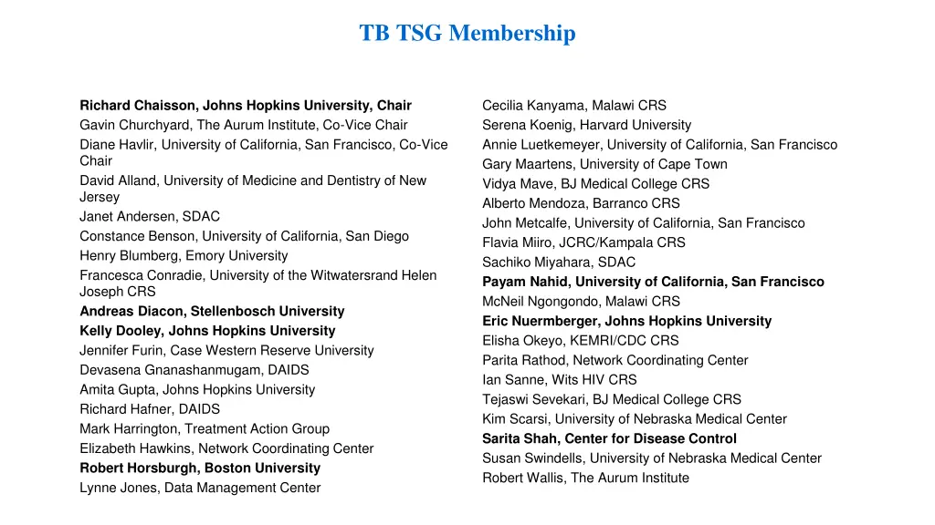 tb tsg membership