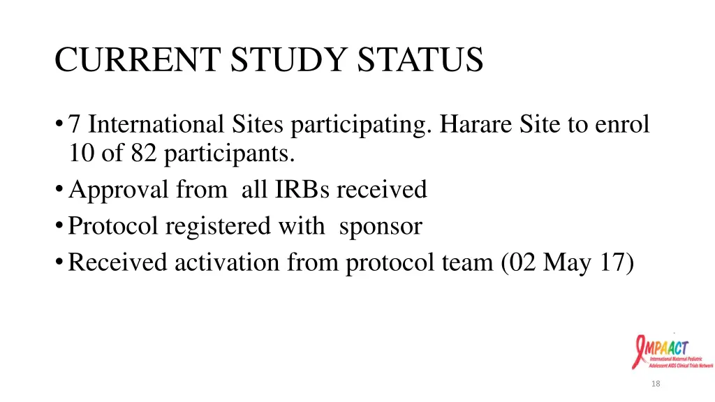 current study status