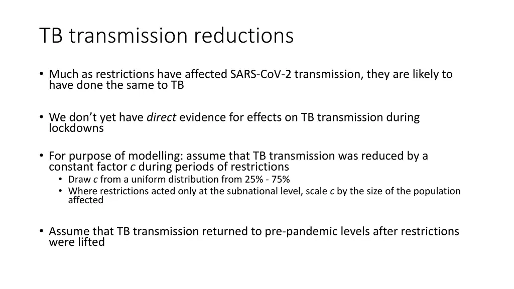 tb transmission reductions