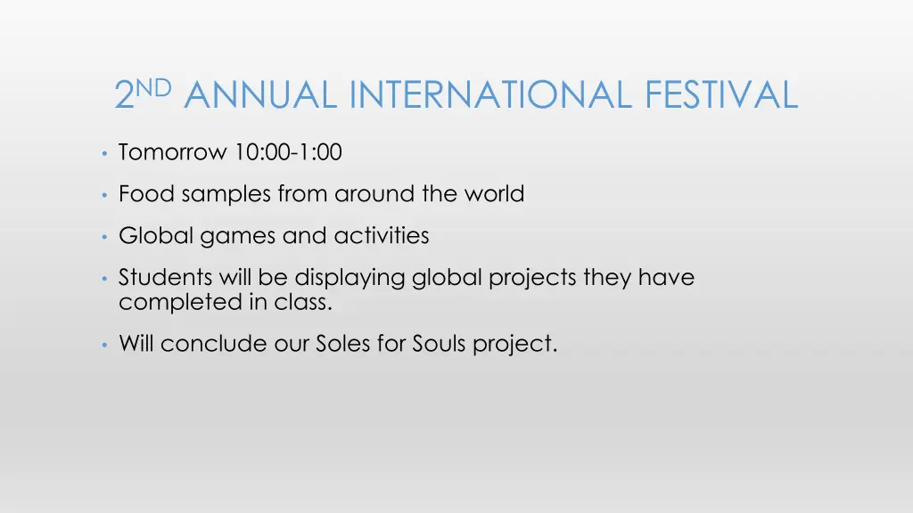 2 nd annual international festival